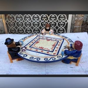 Judaica cake holder -  table with 3 man’s shaped